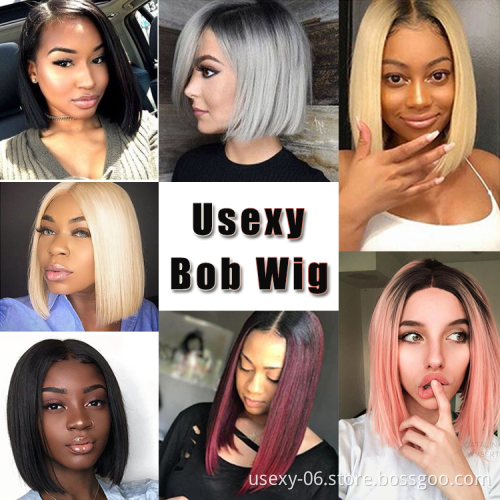 Wholesale Price 1b 8-16 InchStraight Short Bob brazilian Human Hair Transparent HD Lace Wigs Vendor 100% Virgin Huaman Hair Wigs